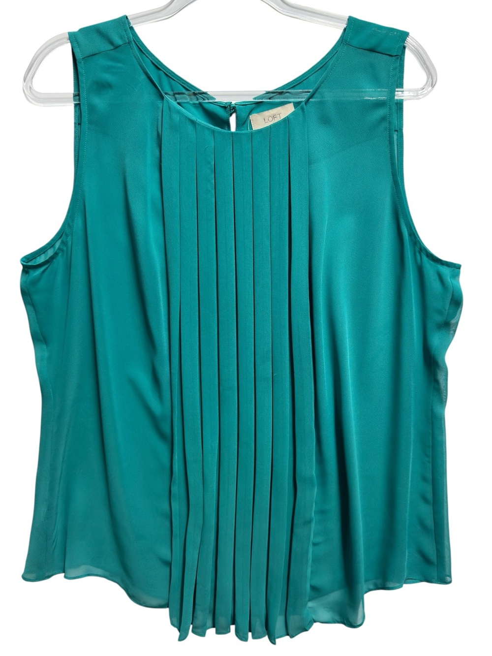 Tuxedo Silky Liquid Chiffon Knit Pleated Cami Blouse Tank Top